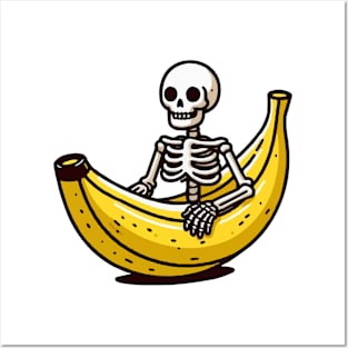 Skeleton On Banana Kayak Posters and Art